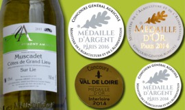 Muscadet Côtes de Grand Lieu sur lie primé en 2016 et 2014